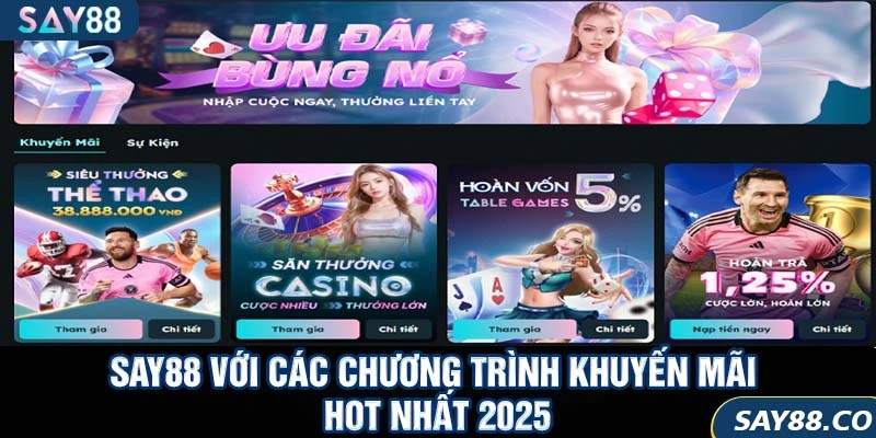 SAY88 với các chương trình khuyến mãi hot nhất 2025